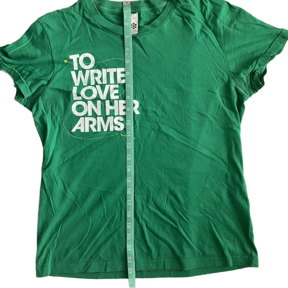 Retro Y2K To Write Love On Her Arms green tee TWLOHA American Apparel Size XL - Picture 8 of 9